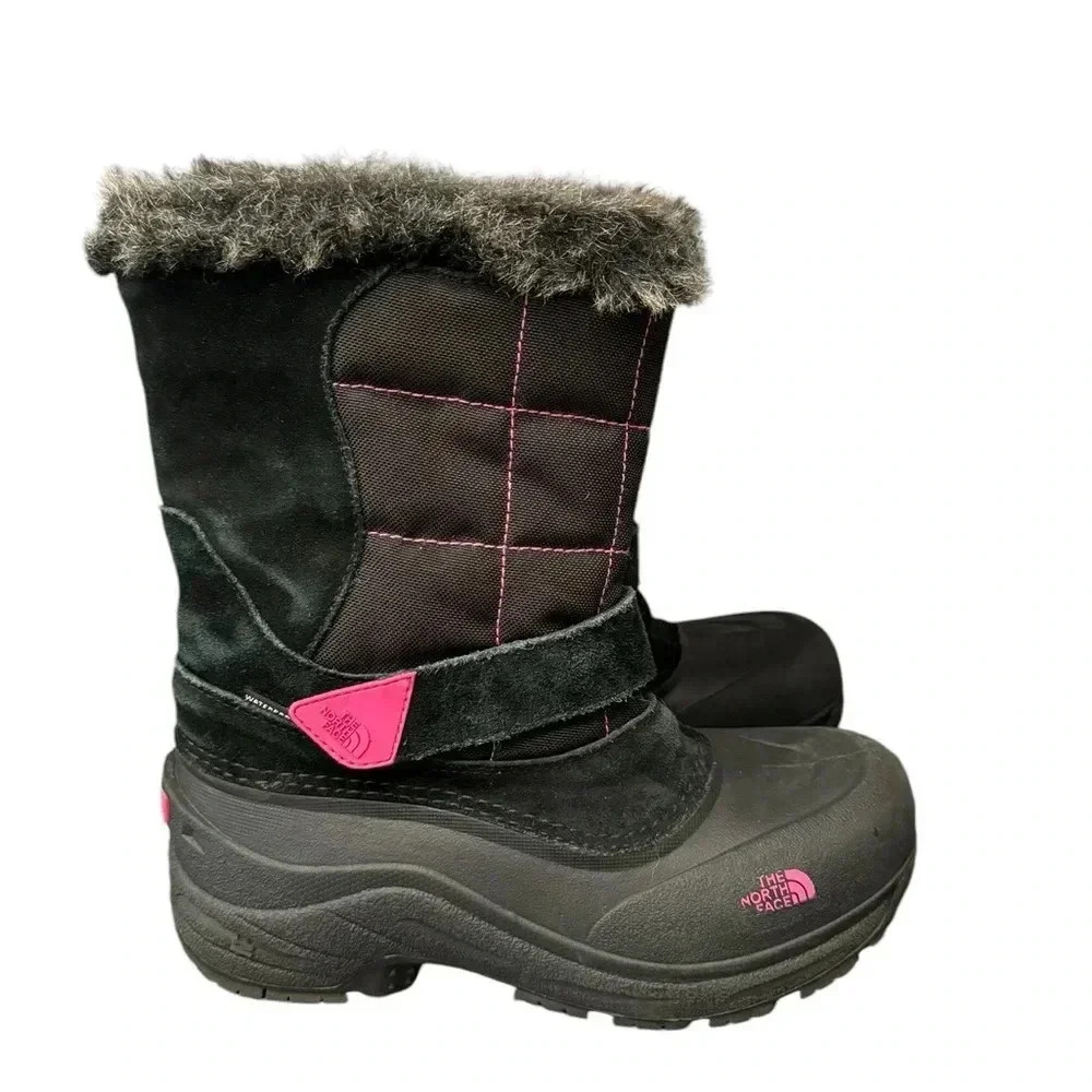 The North Face Kids Black and Pink Snow Boots